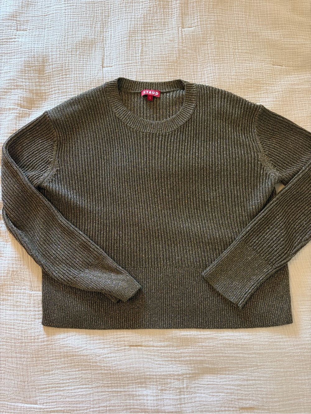 STAUD Metallic Tonal Sweater